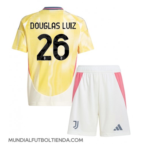 Camiseta Juventus Douglas Luiz #26 Segunda Equipación Replica 2024-25 para niños mangas cortas (+ Pantalones cortos)